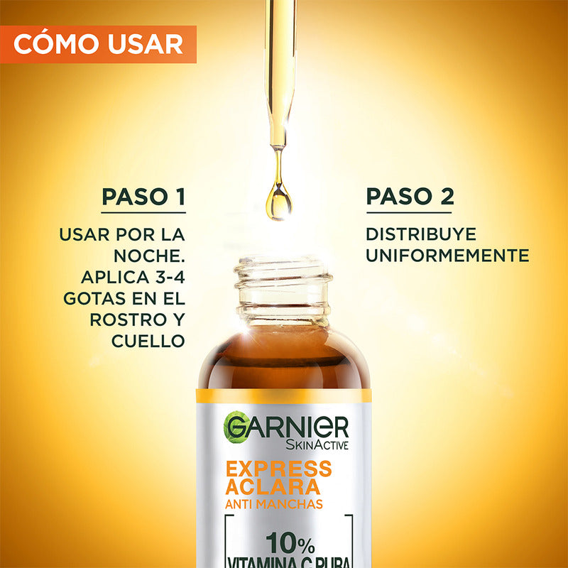 Garnier Express Aclara Sérum Noche Antimanchas Con Vitamina C Pura, 30ml