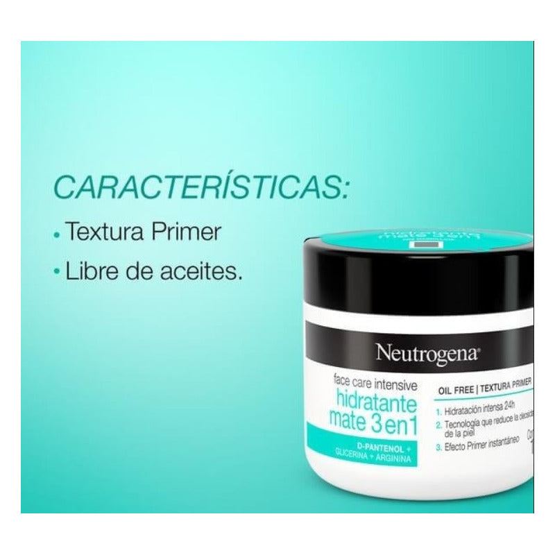 Neutrogena Face Care Intensive Hidratante Mate 3 En 1  100g - Todo Tipo De Piel