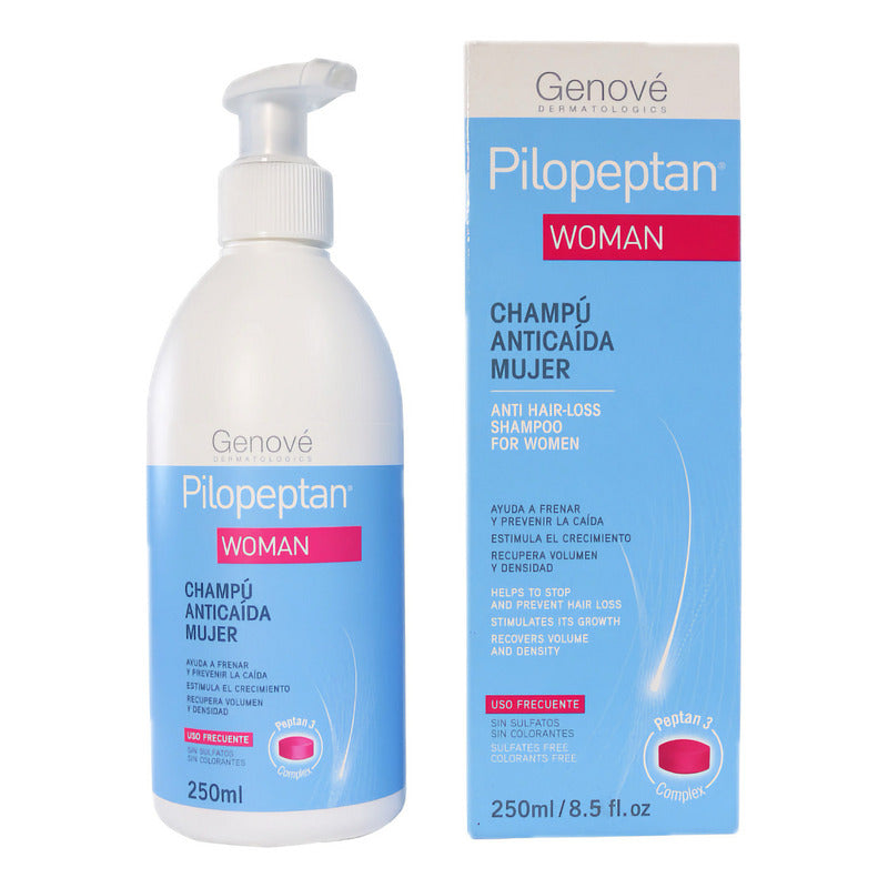 Genové Pilopeptan Woman Champú Shampoo Anticaída 250 Ml Fortalece Y Estimula El Crecimiento Capilar Femenino