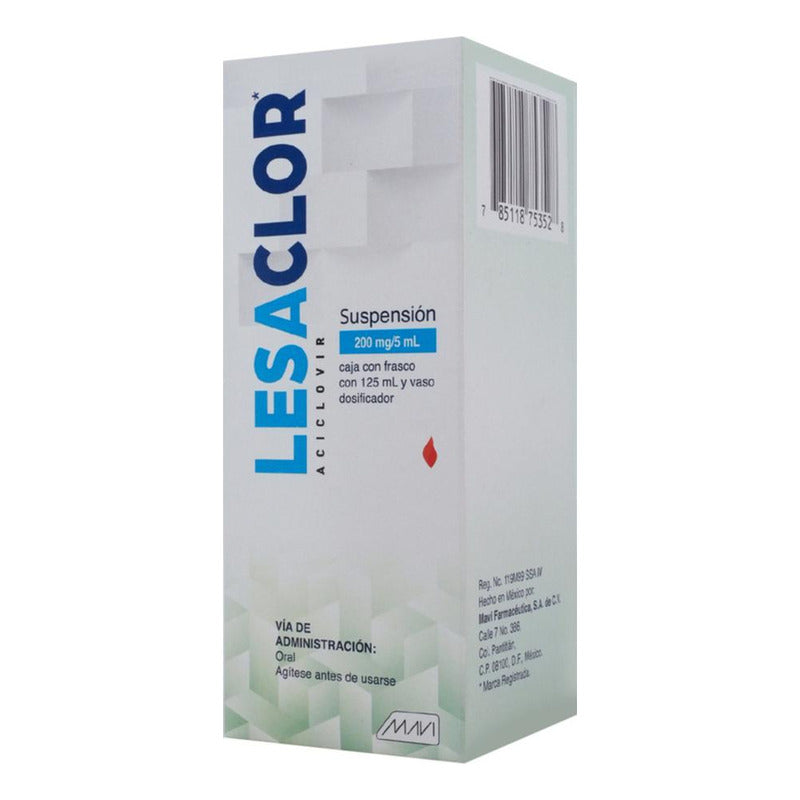 Lesaclor Suspensión 200 Mg/5 Ml, 1 Frasco 125 Ml + Vaso Dosificador