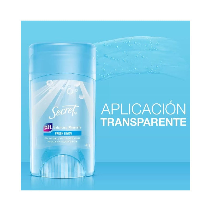 Secret Antitranspirante En Gel De Lino Fresco 6 Pzas De 45g