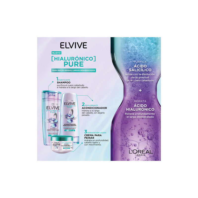 Shampoo Elvive Hialurónico Pure 680 Ml