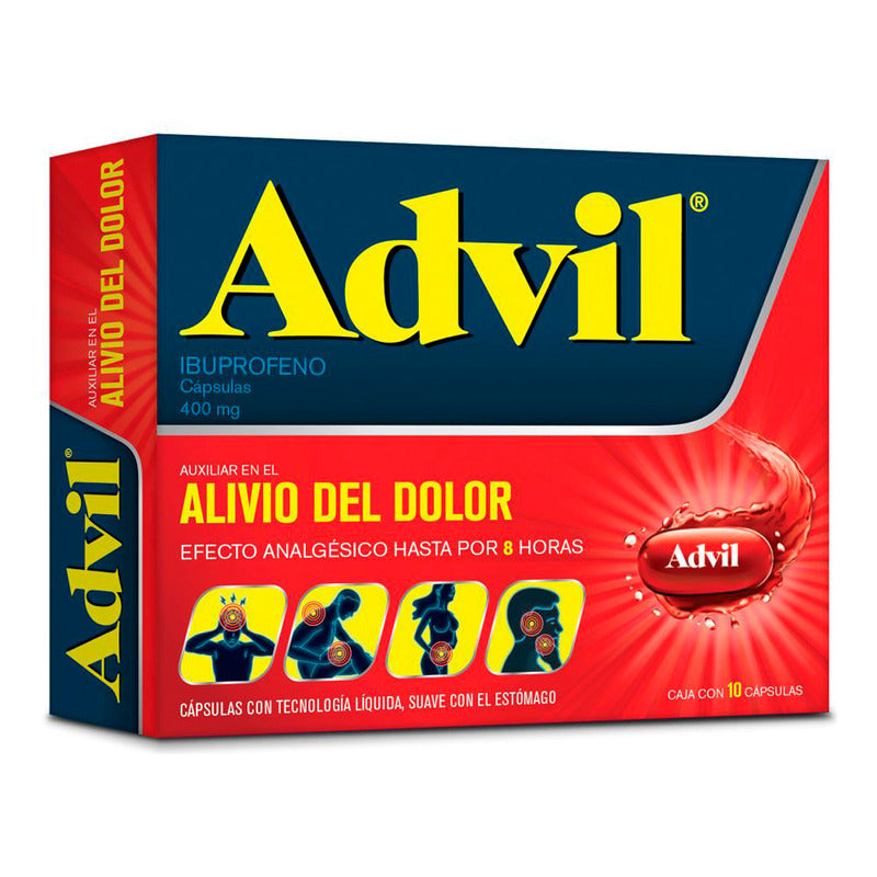 Advil Max Cápsulas 400 Mg, 10 Cápsulas