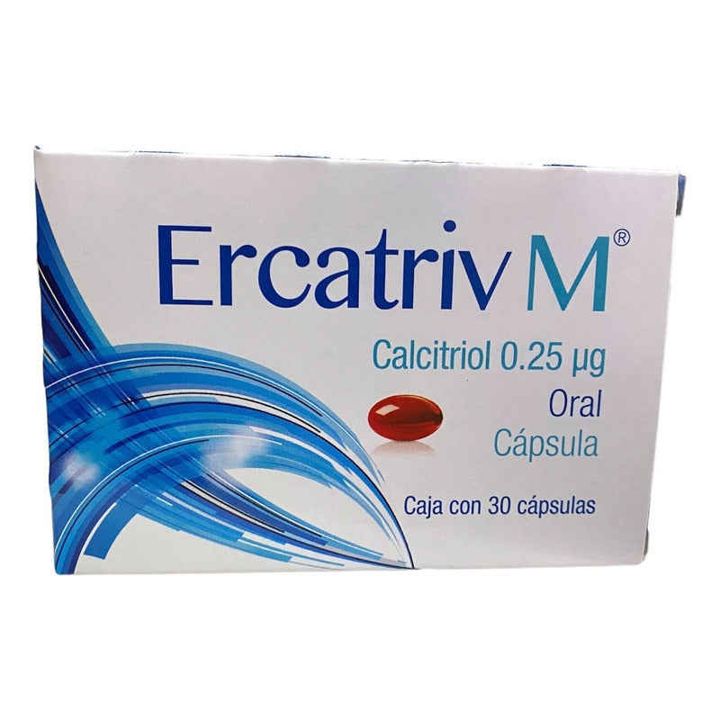 Ercatriv M ( Calcitriol 0.25 Mcg) C/30 Cápsulas Progela Sin Sabor