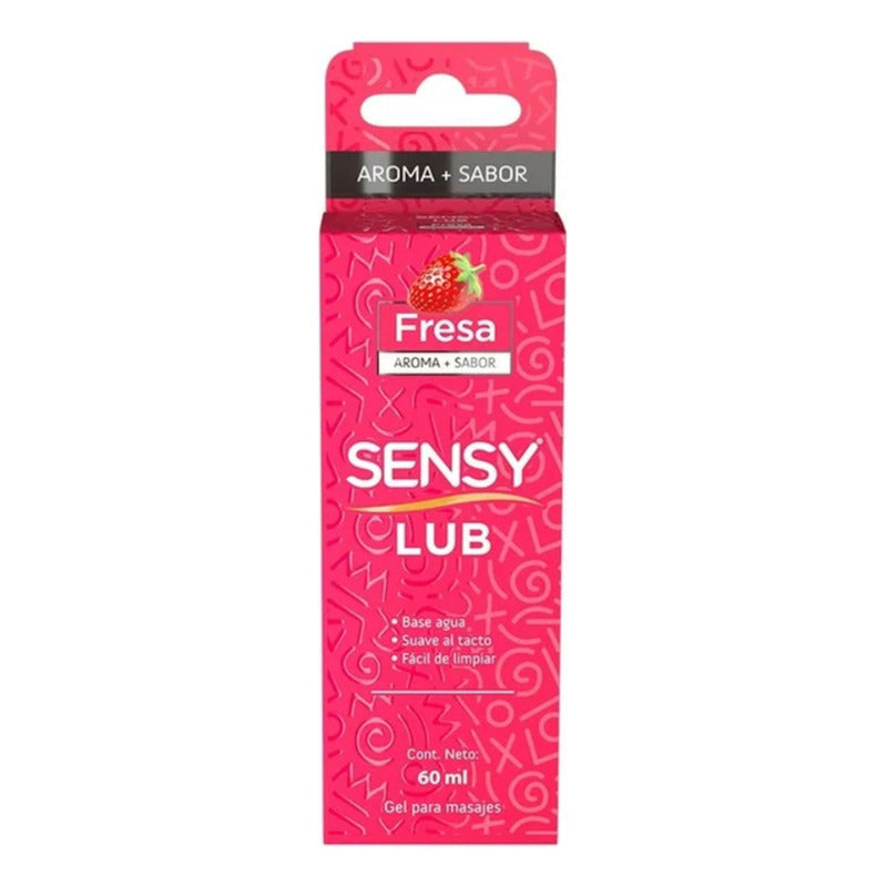 Lubricante Comestible Sensy Lub Con Aroma Y Sabor Fresa 60 Ml