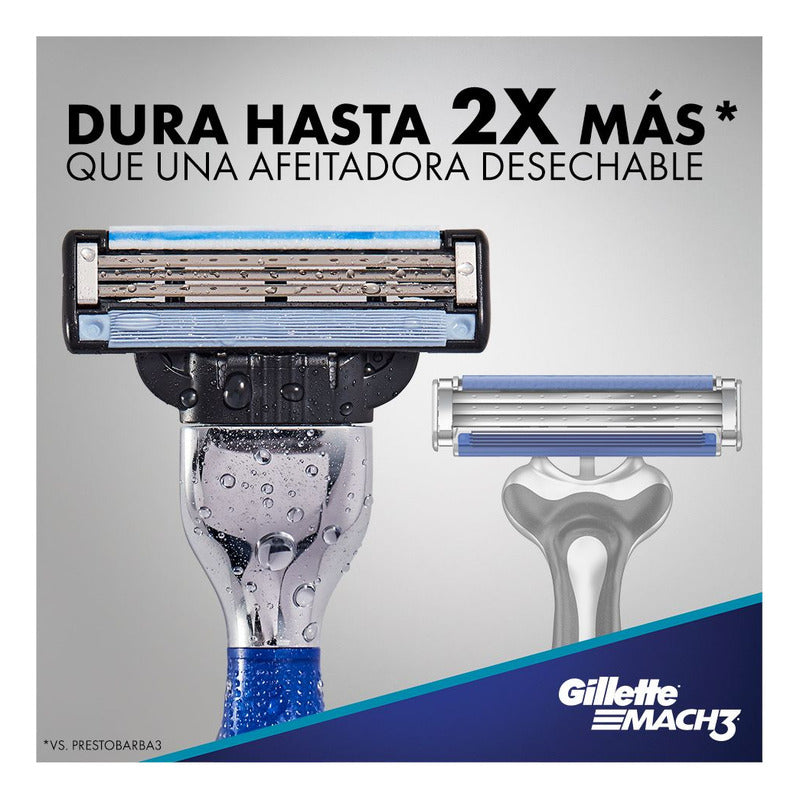 Afeitadora Gillette Mach3 Acqua Grip Con 2 Unidades