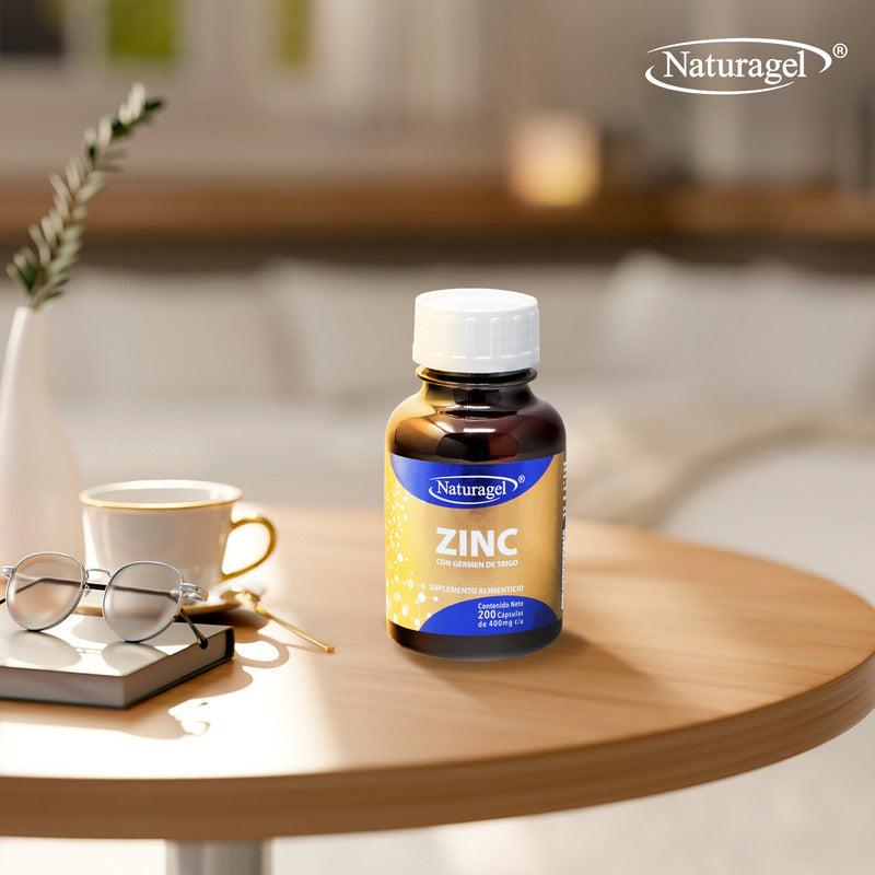 Zinc Con Germen De Trigo | 200 Cápsulas | Naturagel Sin Sabor