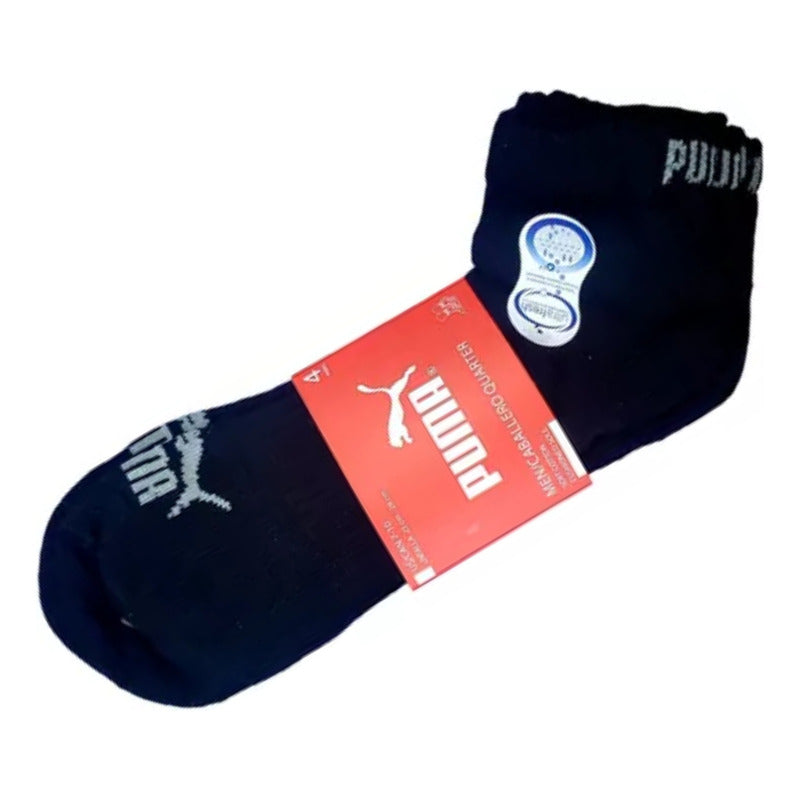 Puma Calcentín Quart Negros Hombre Talla7-10 4 Pares Negro Liso 7-10
