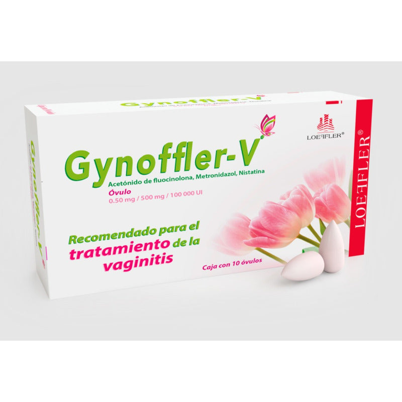 Gynoffler-v Fluocinolona/metronidazol/nistatina 10 Óvulos