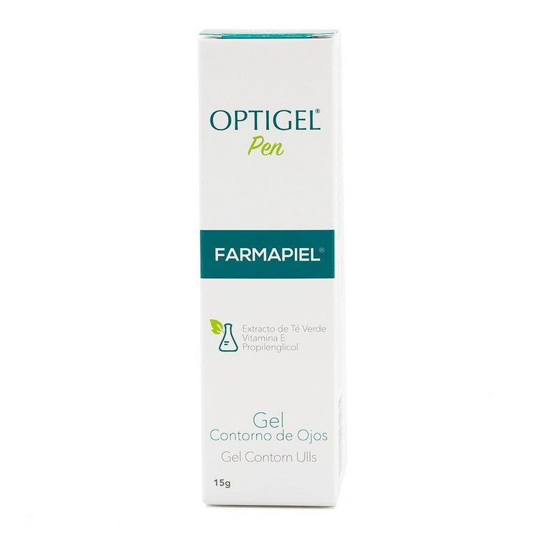 Optigel Contorno De Ojos Gel Anti Ojeras, Bolsas Y Arrugas Antioxidante, Hidratante, Reafirmante Y Antiinflamatorio Con Té Verde, Vitamina E Y Hamamelis Punta Metálica Efecto Frío 15 G
