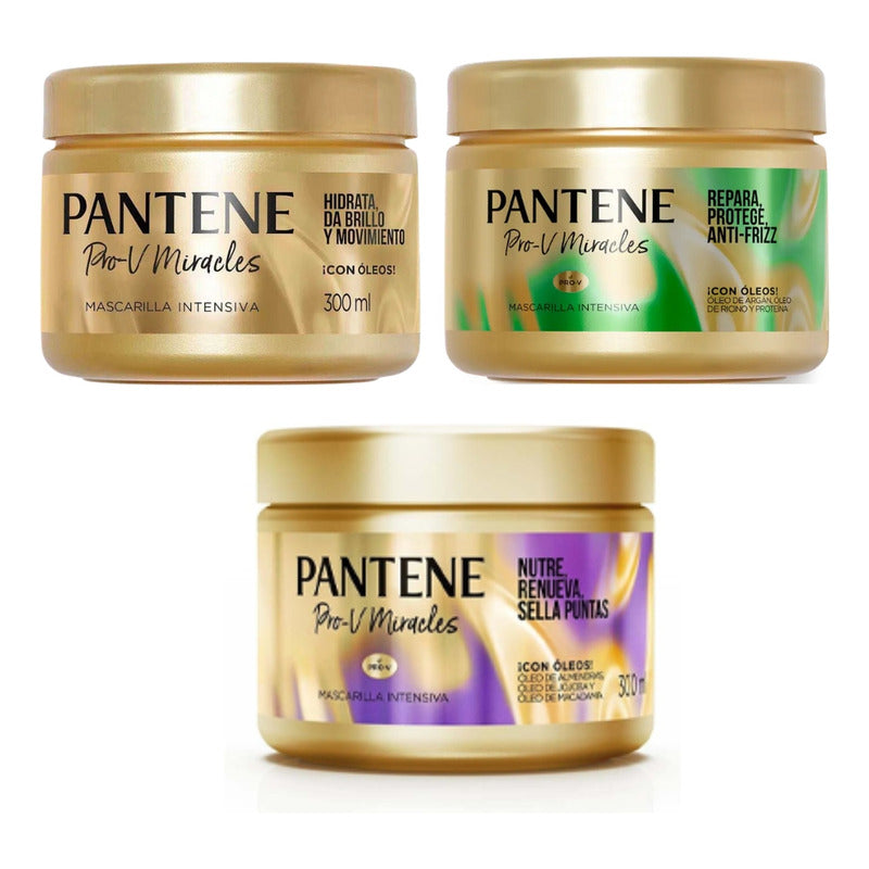 Pack 3 Pantene Pro-v Miracles Mascarillas Intensivas