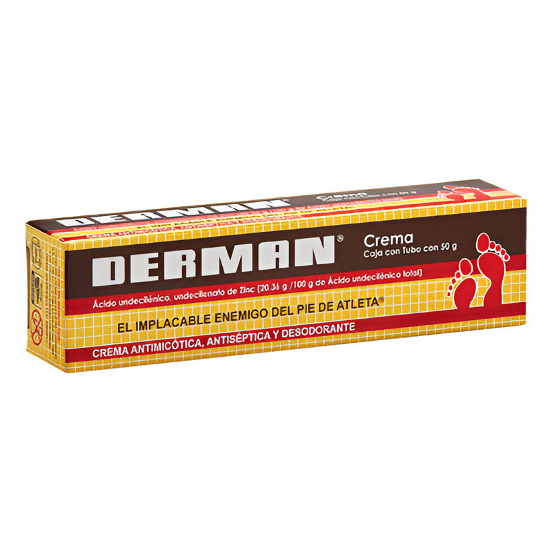 Derman Crema Antimicótica Antiséptica Y Desodorante Pies 50g