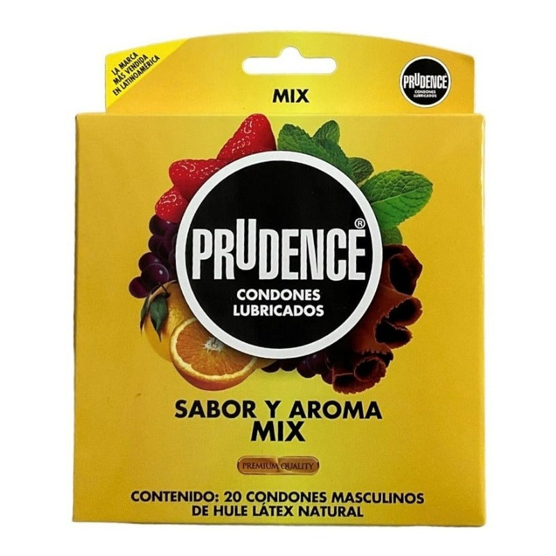 Condones De Látex Prudence Mix Sabor Y Aroma 20 Condones