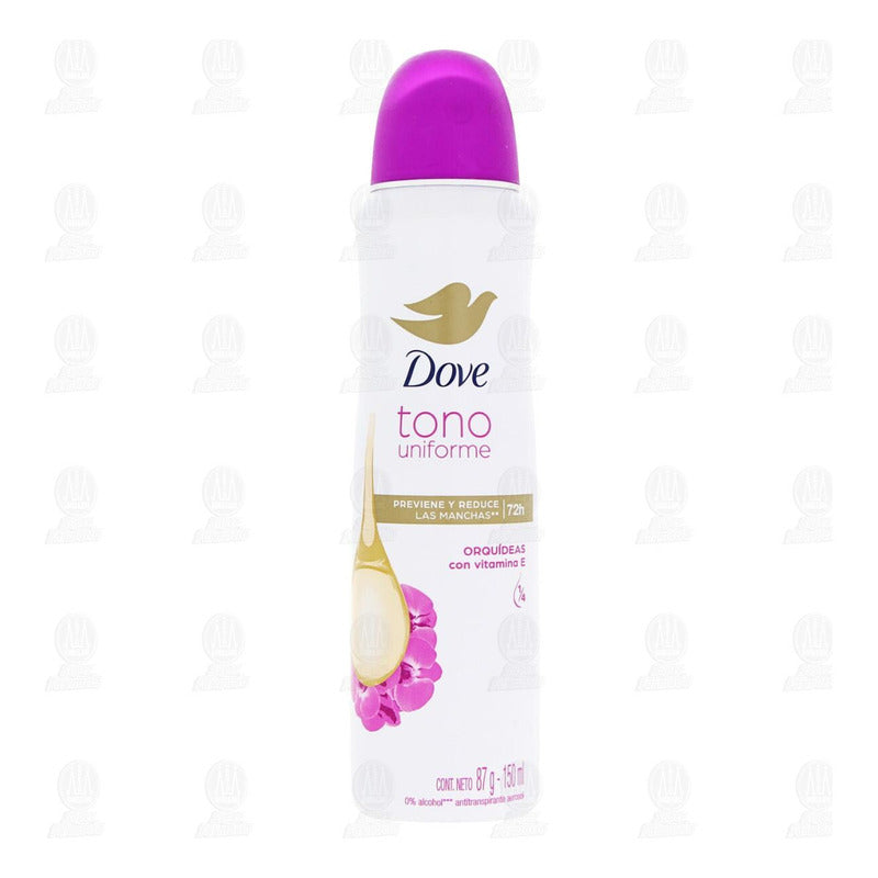 Desodorante Dove Tono Uniforme Orquídea Antitranspirante En Aerosol 150ml