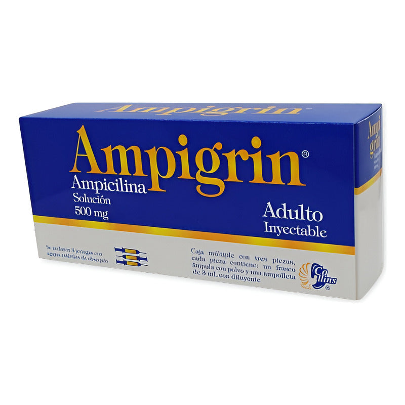 Ampigrin Ampicilina Solución Inyectable 500mg
