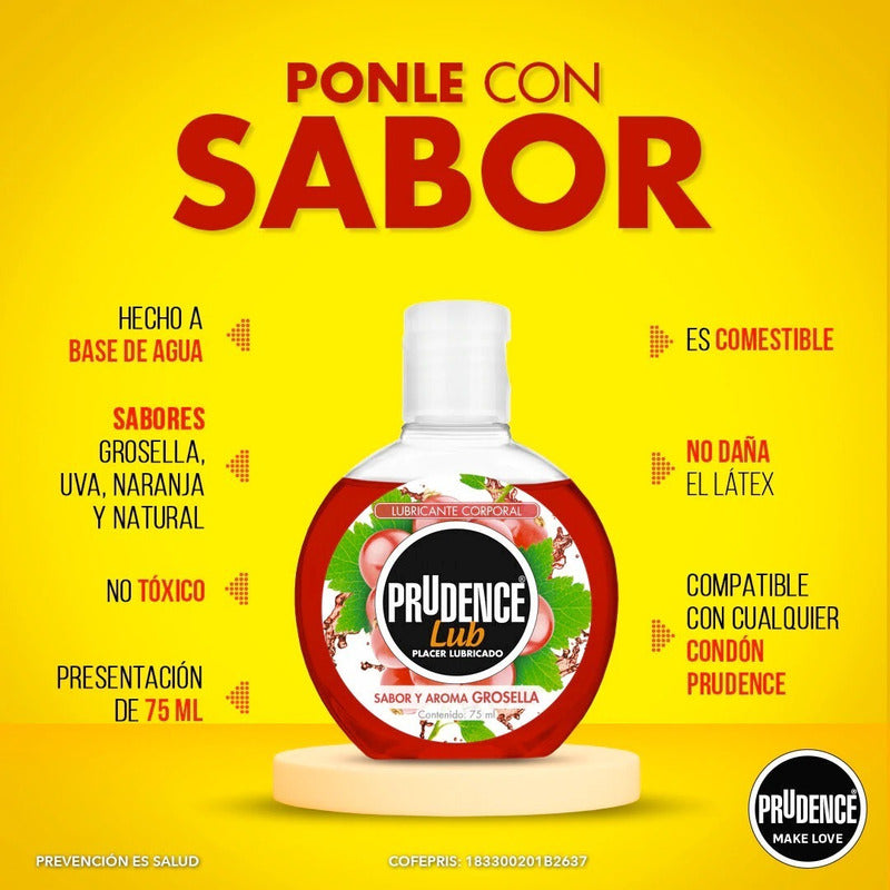 Lubricante Íntimo Prudence Sabor Y Aroma Grosella 75ml