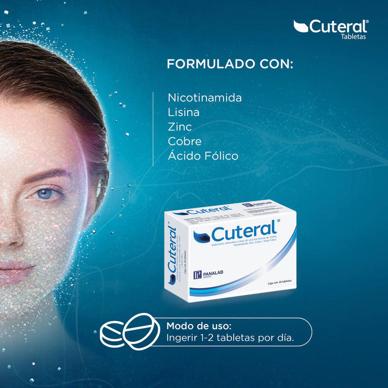 Cuteral Suplemento Alimenticio Lisina Nicotinamida 30 Tabs Mixta Día/noche