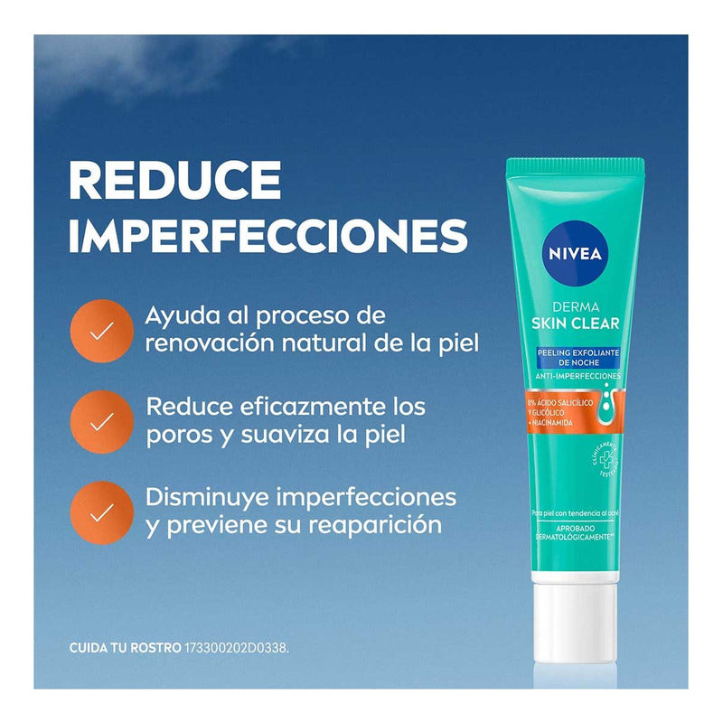 Nivea Derma Skin Peeling Exfoliante Anti-imperfecciones 40ml Noche Con Tendencia Al Acné