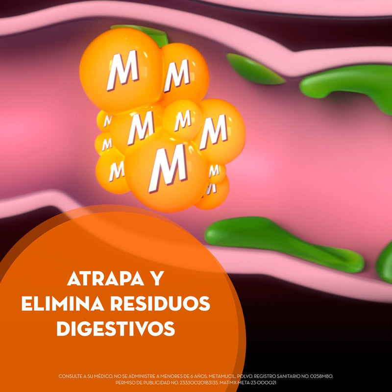 Fibra Natural Metamucil Plantago Psyllium En Polvo 210g