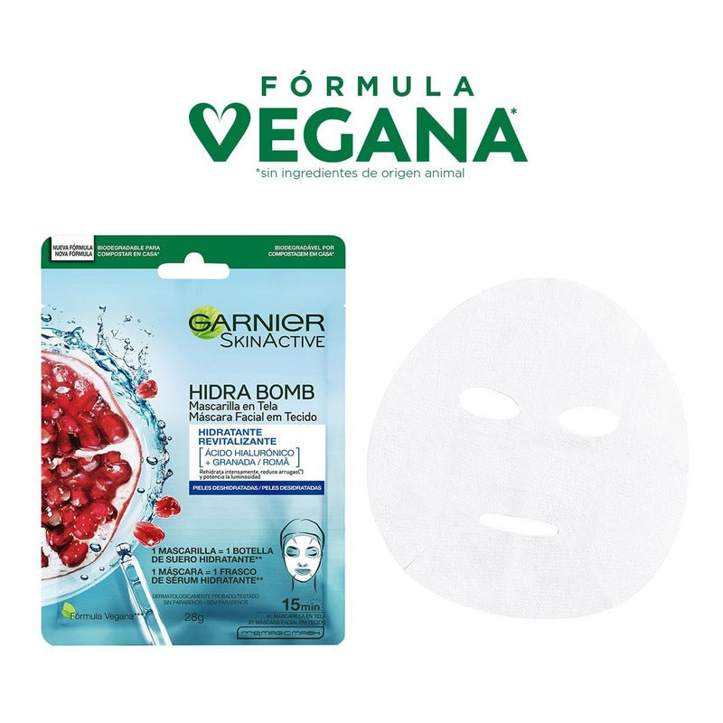 Garnier Mascarilla Facial Granada Con Ácido Hialurónico Tipo De Piel Normal