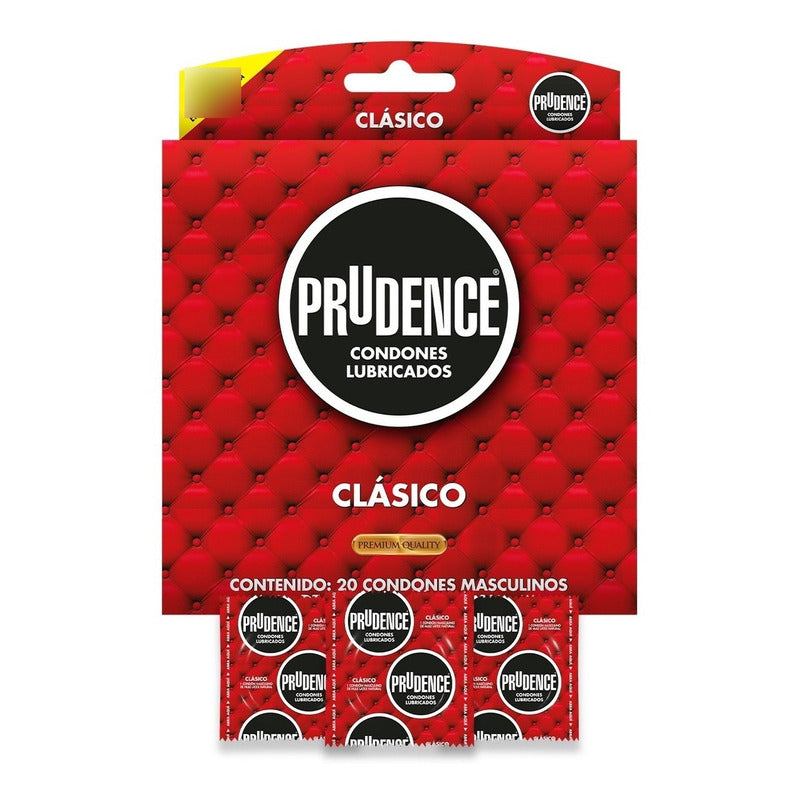 Condones De Látex Prudence Clásico 20 Condones Lubricados