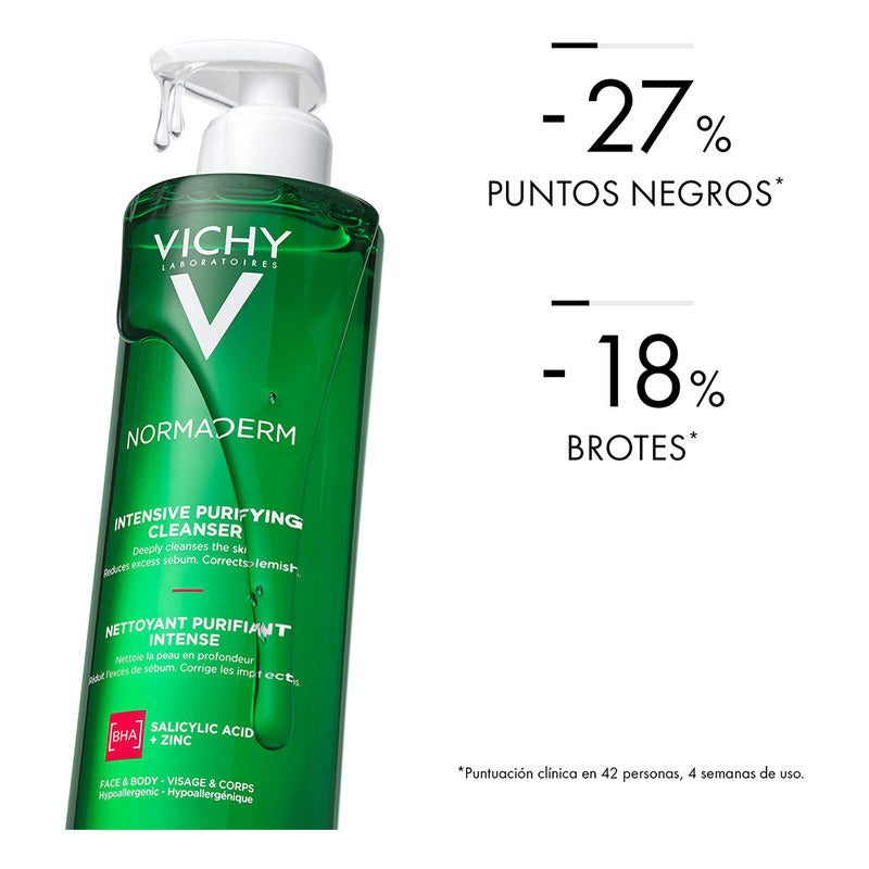 Vichy Normaderm Gel Limpiador Facial Hipoalergénico Ideal Para Piel Mixta A Grasa, 400ml
