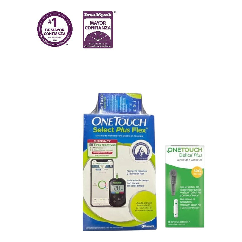Kit 50 Tiras One Touch +35 Lancetas+lancetador+glucometro Negro