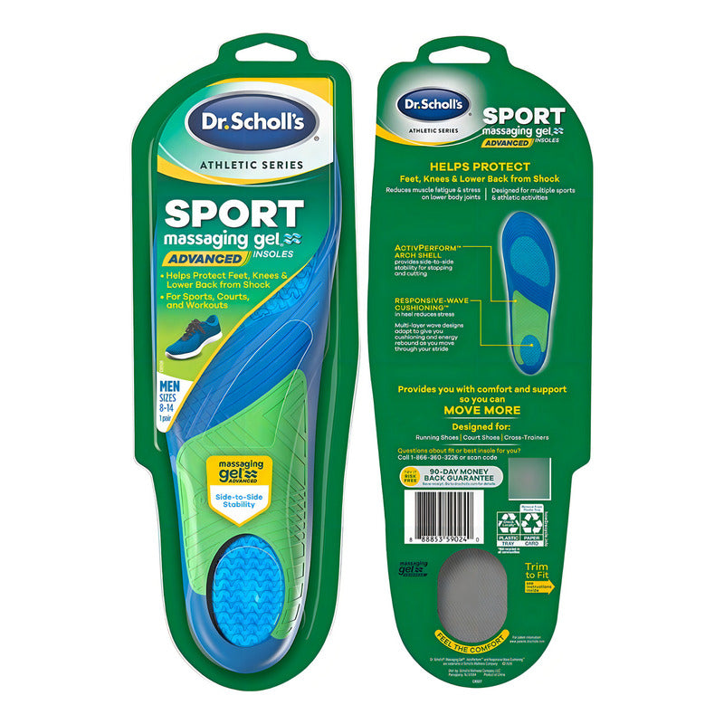 Dr. Scholl's Plantillas Sport Para Atletas Caballero Tamaño De La Plantilla 26-30.5