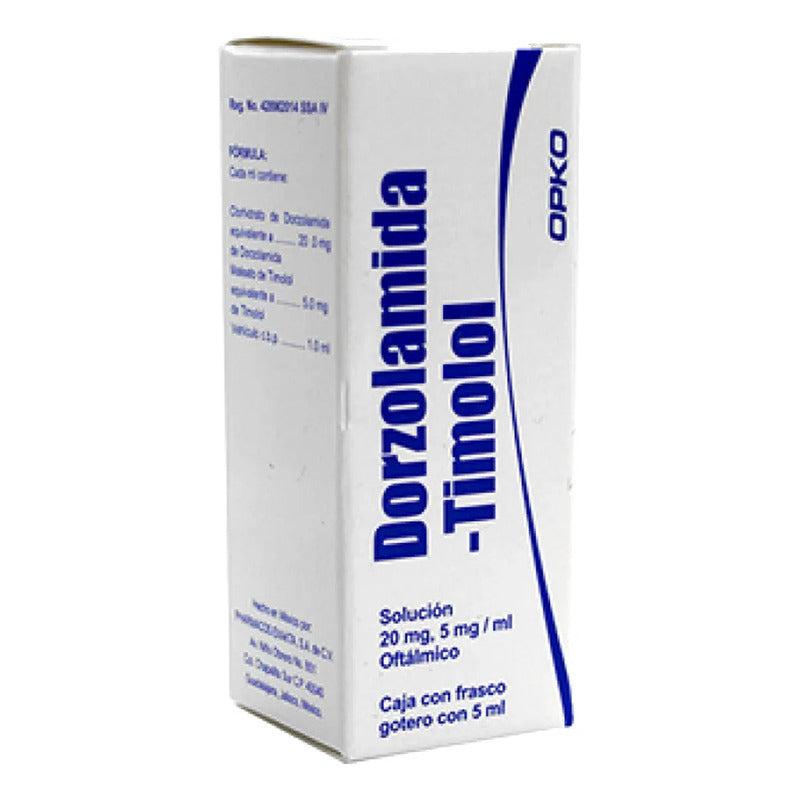 Dorzolamida Timolol Gotas Oftálmico Solución 20 Mg 5mg/ Ml