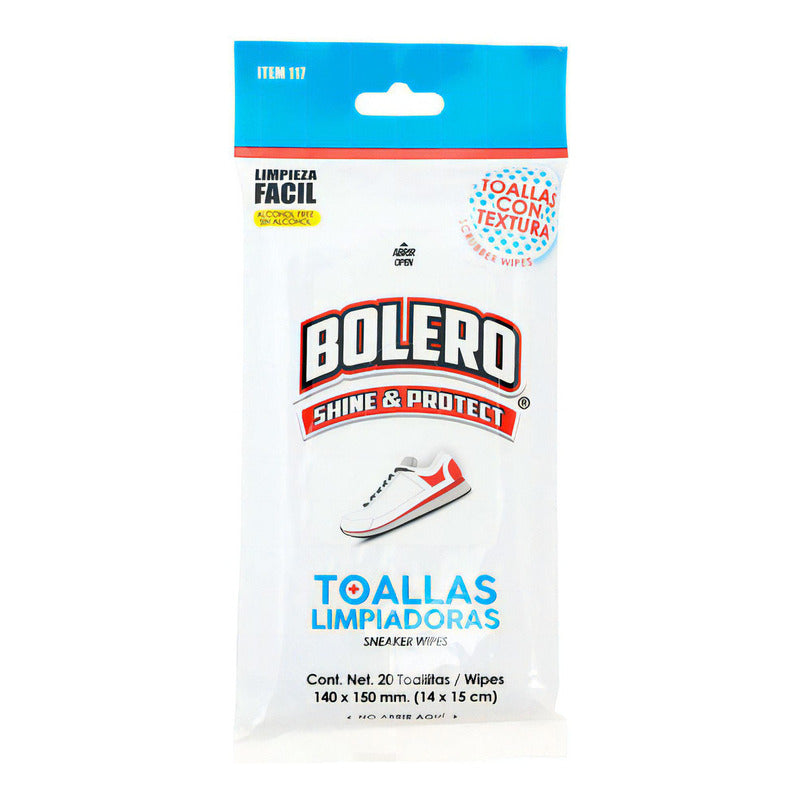 Toallitas Limpiadoras Bolero Para Tenis 20 Toallitas