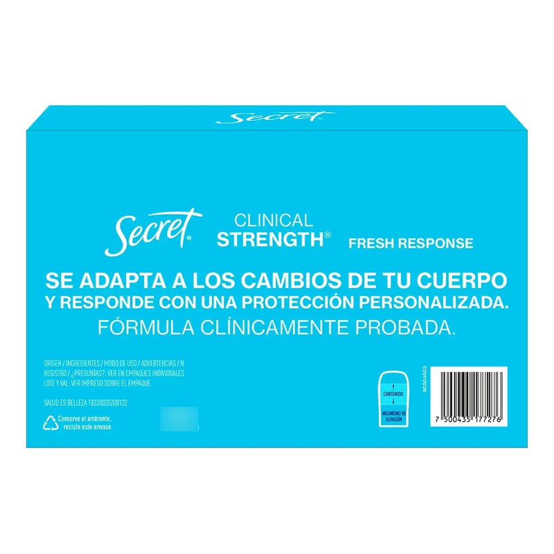Secret Clinical Strength Clinical Strength Fresh Response Crema - Pack - 4 - 45 G