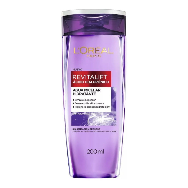 Agua Micelar L'oreal Paris Con Ácido Hialurónico 200ml