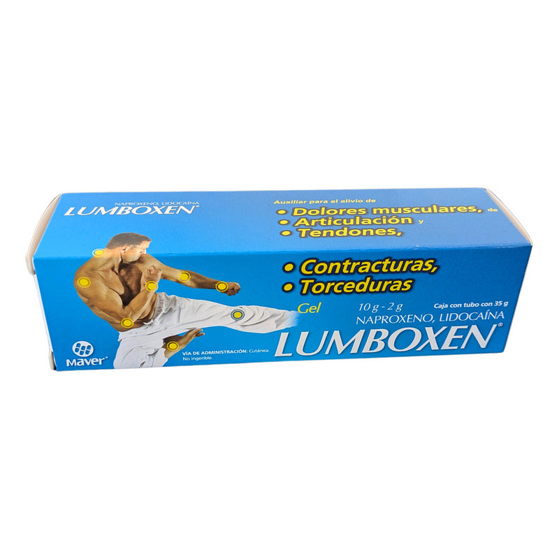 Lumboxen Gel Con Naproxeno Y Lidocaína, Alivia Dolores Musculares, 60 G