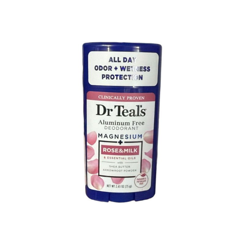 Desodorante Barra Dr Teal's Sin Aluminio Rose & Milk 75g Antimanchas