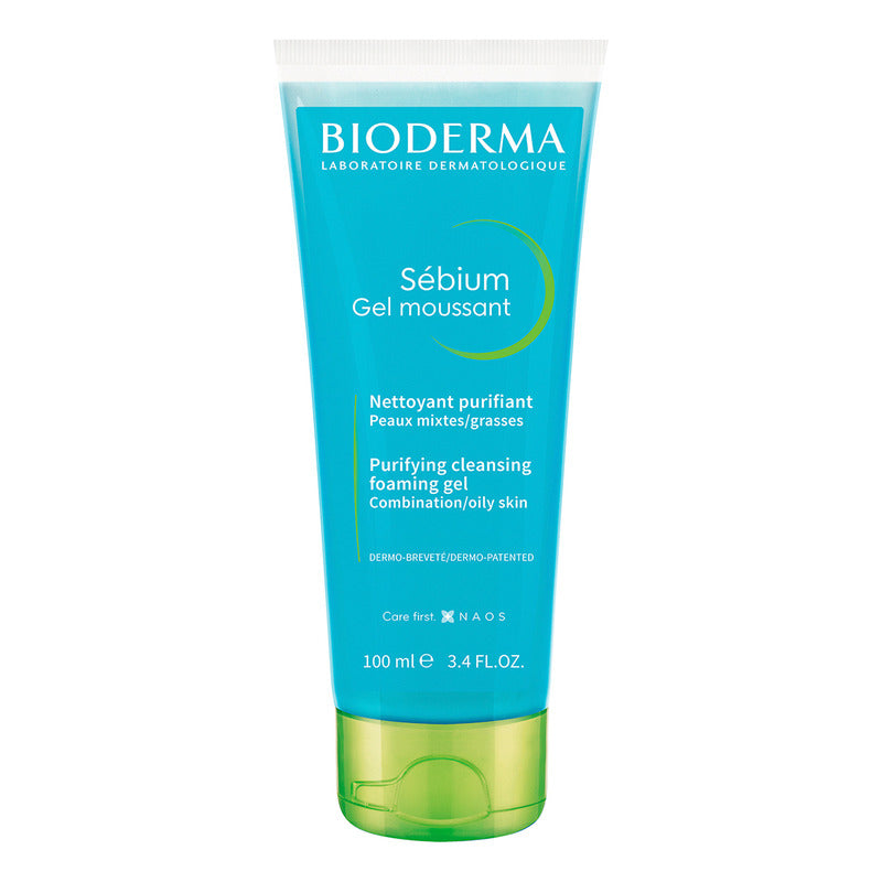 Bioderma Sébium Gel Moussant Facial, Limpia Y Purifica Piel Mixta, 100ml
