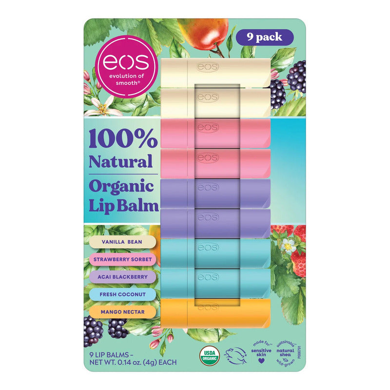 Eos Pack 9 Bálsamos Labiales Orgánicos Manteca De Karité