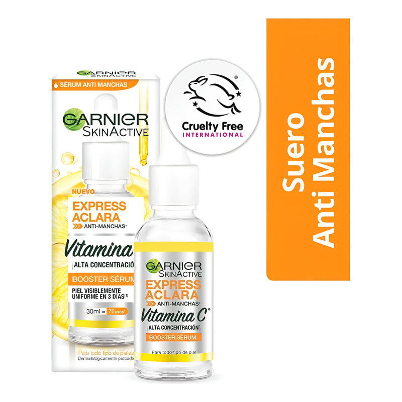 Garnier Sérum Anti Manchas  Express Aclara Vitamina C 30ml Todo Tipo De Piel Día