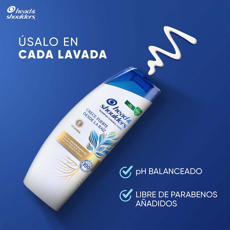 Shampoo Head & Shoulders Crece Fuerte Desde La Raíz 650 Ml