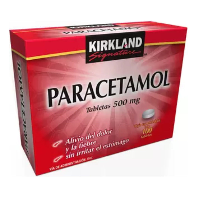 Paracetamol Tabletas De 500mg Kirkland Caja Con 100 Tabletas