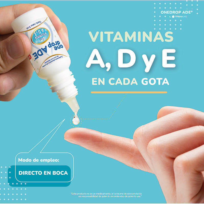Vitamina Onedrop Ade® Suplemento Alimenticio Vitaminas A, D Y E, 3 Ml Sin Sabor
