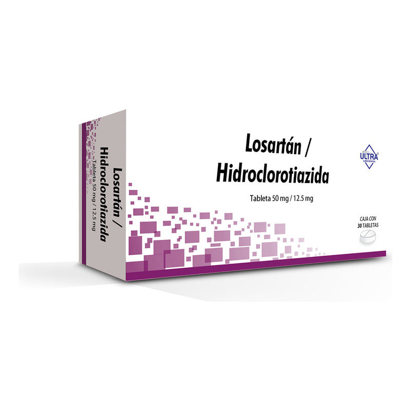 Losartán/hidroclorotiazida (ultra) C/30 Tabs. 50/12.5 Mg.