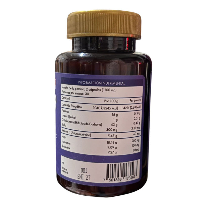 Nad-qr Cápsulas A Base De Nad 550mg Con 60caps N/a