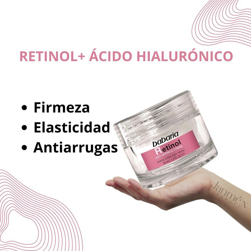 Babaria Crema Facial Antiarrugas Con Retinol, Todo Tipo De Piel, 50ml