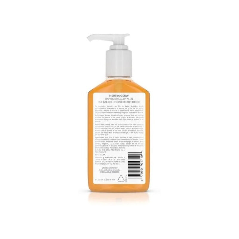 Gel Limpiador Facial Neutrogena Oil Free 150 Gr Grasa