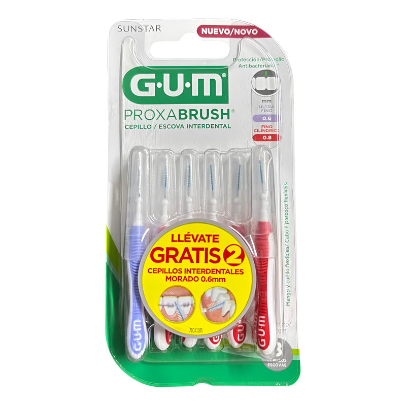 Gum Cepillos Proxabrush Interdentales 6pz + 2 De Gratis
