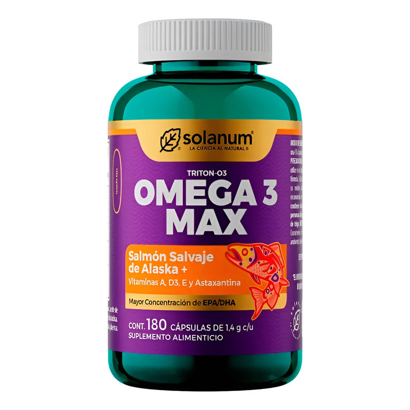 Solanum Omega 3 Max Suplemento Alimenticio 180caps - Sin Sabor