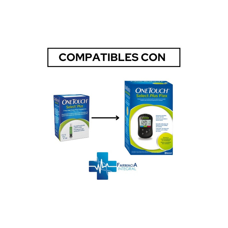 Kit One Touch Select Plus 50 Tiras Y 25 Lancetas