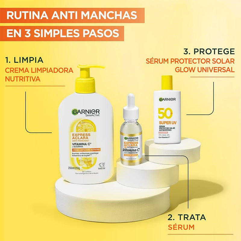 Protector Solar Facial Garnier Super Uv Glow Fps50+ 40ml