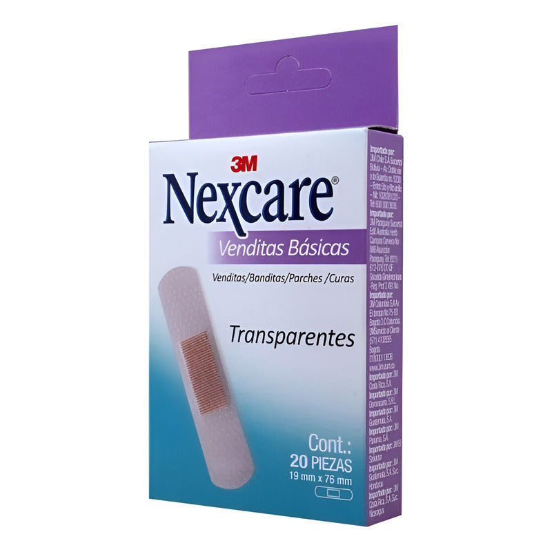 Nexcare Venditas Básicas Transparentes 20 Piezas