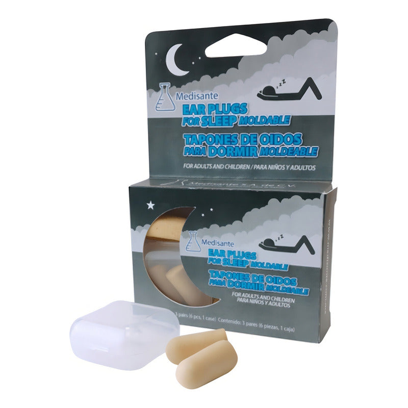 Tapones De Oídos Para Dormir Medisante Caja Con 3 Pares Color Amarillo